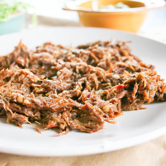 Slow Cooker Spicy Shredded Beef - Recipe photo by aflavorjournal
