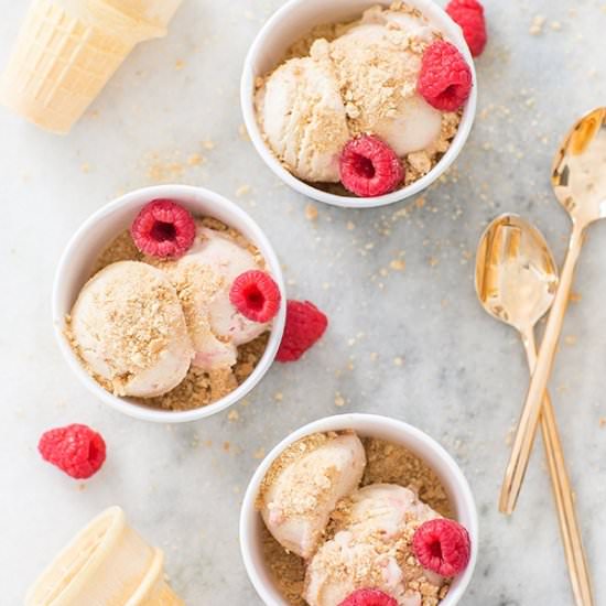 Raspberry Cheesecake Ice Cream - Recipe photo by sugarandcharm