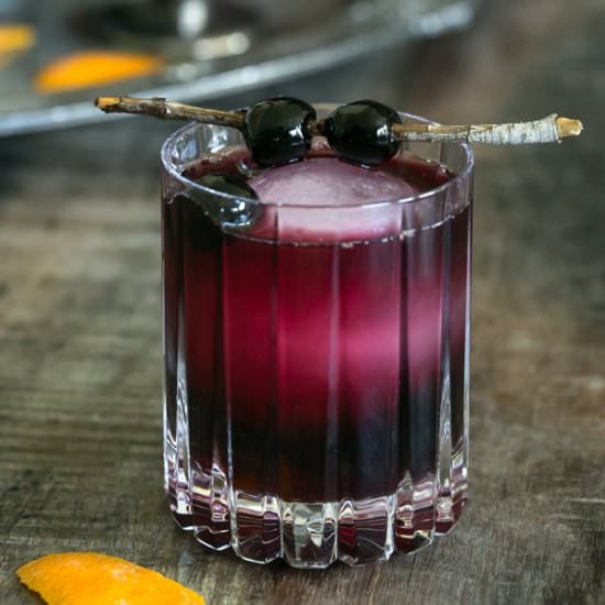Red Moon Over Manhattan Cocktail - Recipe photo by sugarandcharm