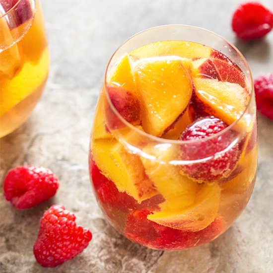 Easy White Peach Sangria - Recipe photo by justalittlebitofbacon