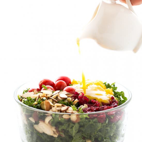 Kale Salad w/ Homemade Mango Dressing - Recipe photo by poshjournal