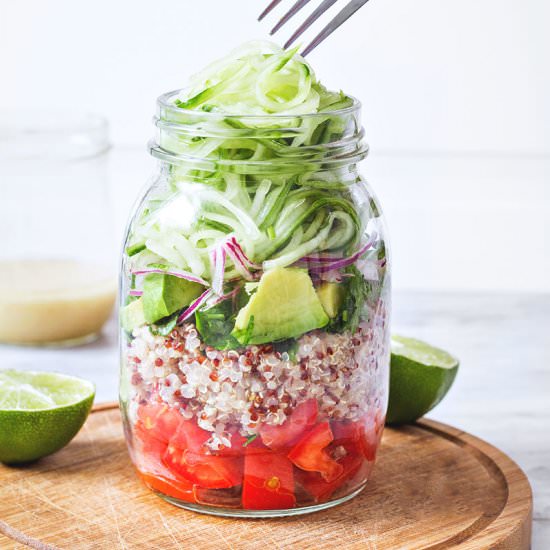 Quinoa Cucumber Mason Jar Salad - Recipe photo by Eatwell 101