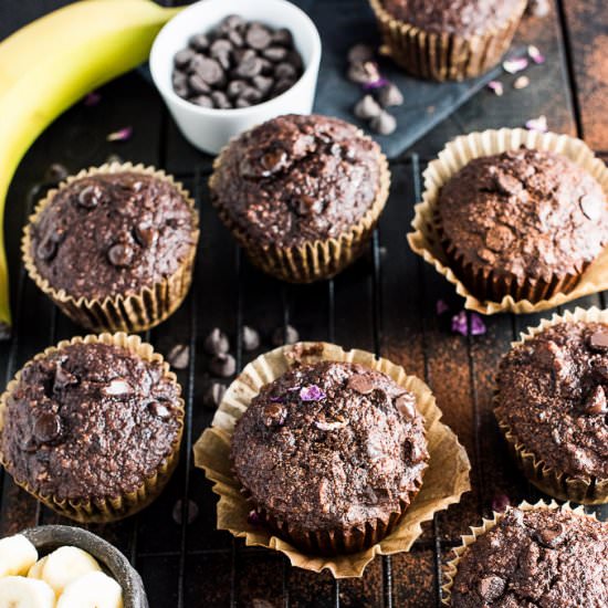 Triple Chocolate Banana Muffins - Recipe photo by The Endless Meal
