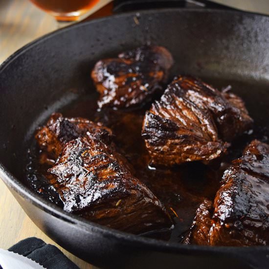 Beer Teriyaki Marinated Steak Tips - Recipe photo by Kitchen Swagger