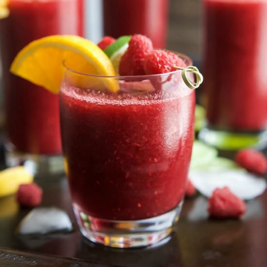 Frozen Raspberry Peach Sangria - Recipe photo by joyfulhealthyeats