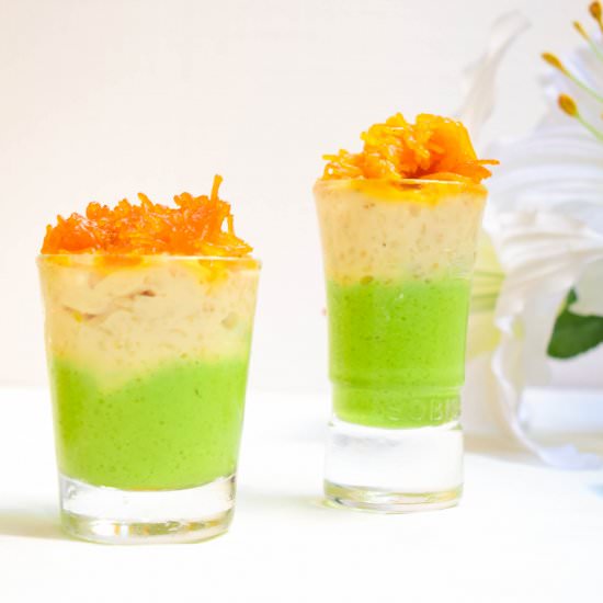 Tricolour Sweets Medley Shots - Recipe photo by dimpieekitchen
