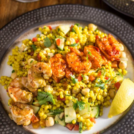 Harissa Shrimp & Couscous Salad - Recipe photo by beyondmeresustenance