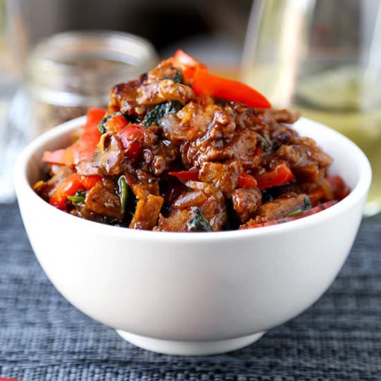 Seitan & Vegetables Stir Fry - Recipe photo by misspickledplum