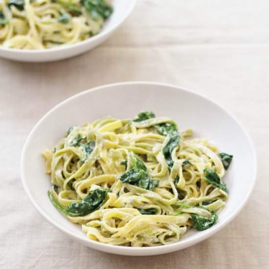Spinach & Blue Cheese Tagliatelle - Recipe photo by easypeasyfoodie