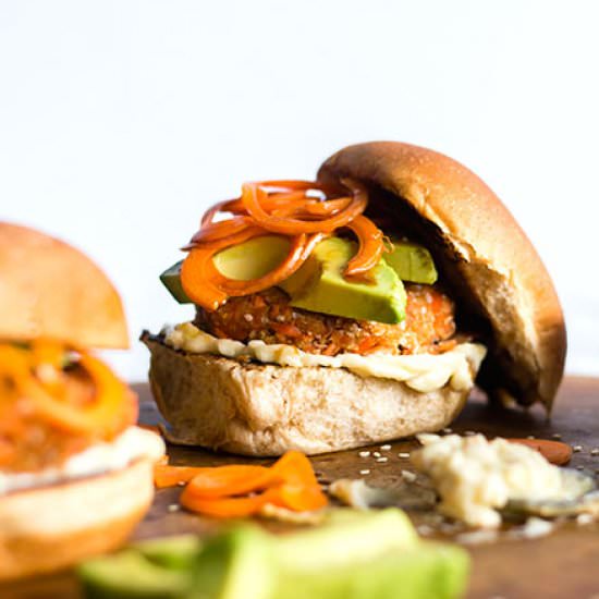 Sesame Salmon Burgers - Recipe photo by thealmondeater