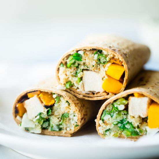 Mango Chicken & Cauliflower Wraps - Recipe photo by foodfaithfitness