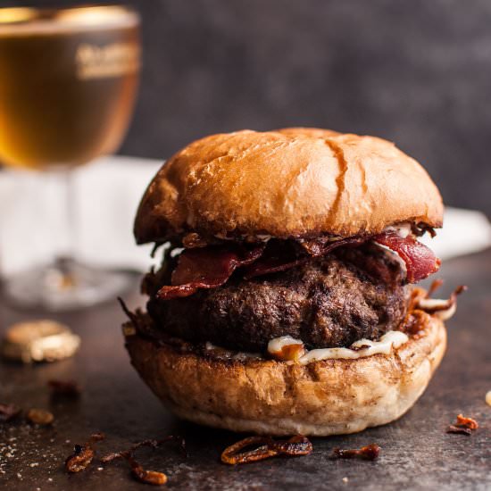 Bacon & Horseradish Beef Burger - Recipe photo by saltandlavender
