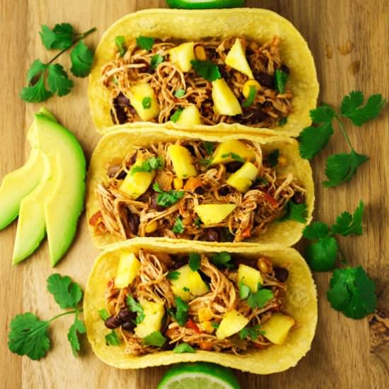 Slow Cooker Hawaiian Chicken Tacos - Recipe photo by Tastefulventure