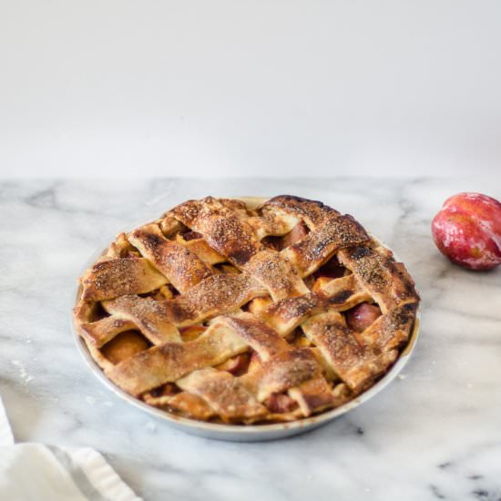 Nectarine Pie + Goat Cheese Crust - Recipe photo by sundiegoeats