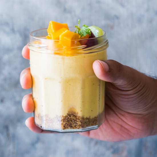 No Bake Mango Cheesecake Mousse Jar - Recipe photo by myfoodstory