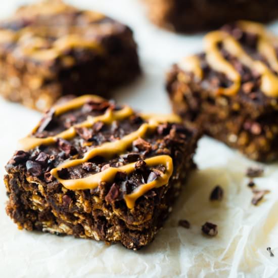 Vegan Cacao Peanut Breakfast Bars - Recipe photo by foodfaithfitness