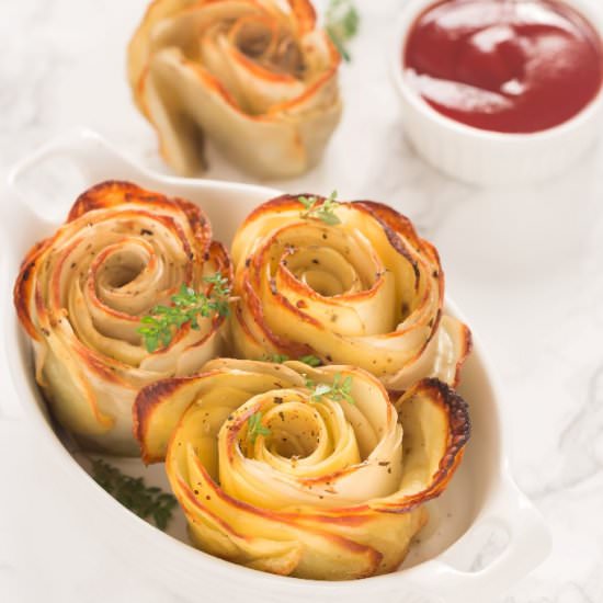 Baked Potato Roses - Recipe photo by currytrail