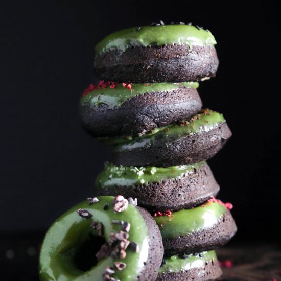 Chocolate Doughnuts & Matcha Glaze - Recipe photo by wifemamafoodie