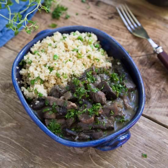 BOOZY BEEF STROGANOFF RECIPE - Recipe photo by GarlicMatters