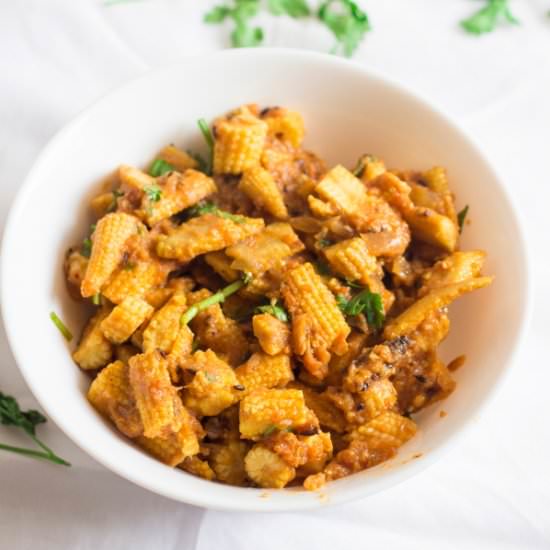 Vegan Baby Corn Masala - Recipe photo by onetsp