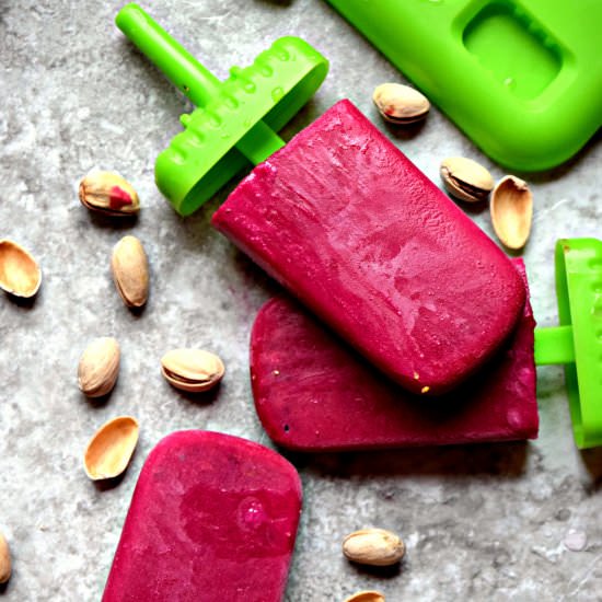Beetroot Plum Rose Ice Pops - Recipe photo by Cookilicious