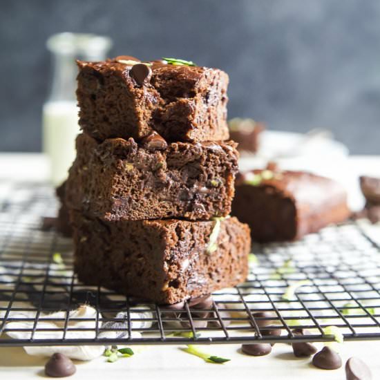 Zucchini Chocolate Chip Brownies - Recipe photo by joyfulhealthyeats
