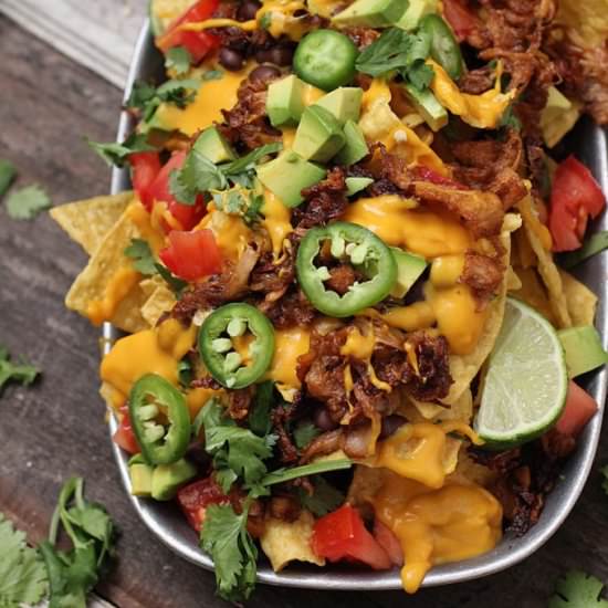 Vegan BBQ Jackfruit Nachos - Recipe photo by DorasDailyDish