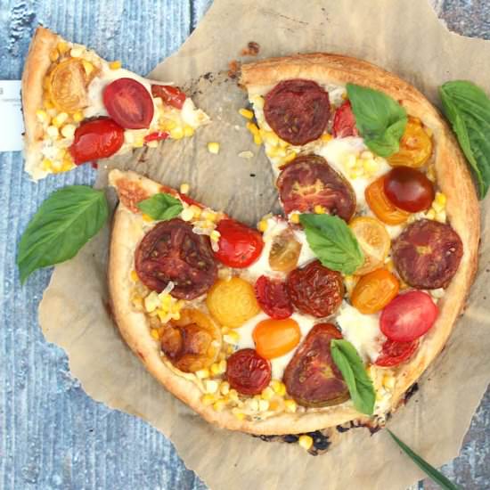 heirloom tomato and corn tart - Recipe photo by susanstable