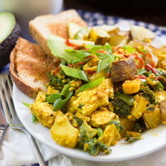 Tofu Scramble With Potatoes & Kale - Recipe photo by Connoisseurus Veg