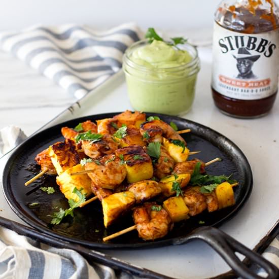 BBQ Shrimp and Pineapple Skewers - Recipe photo by carolinagirlcooks