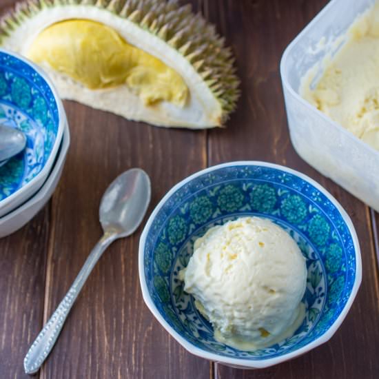 No-Churn Durian Ice Cream - Recipe photo by wokandskillet