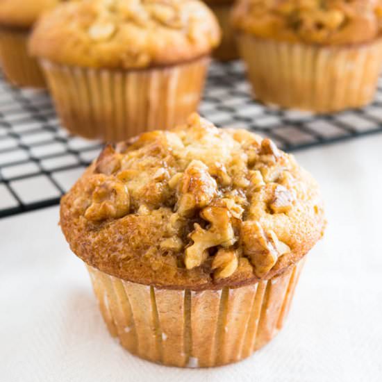 Banana Nut Maple Muffins - Recipe photo by platedcravings