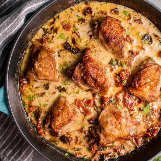 Crispy Sun-dried Tomato Chicken - Recipe photo by saltandlavender