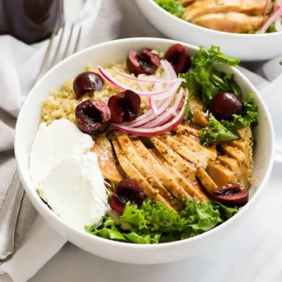 Honey Balsamic Chicken Quinoa Bowls - Recipe photo by withsaltandwit