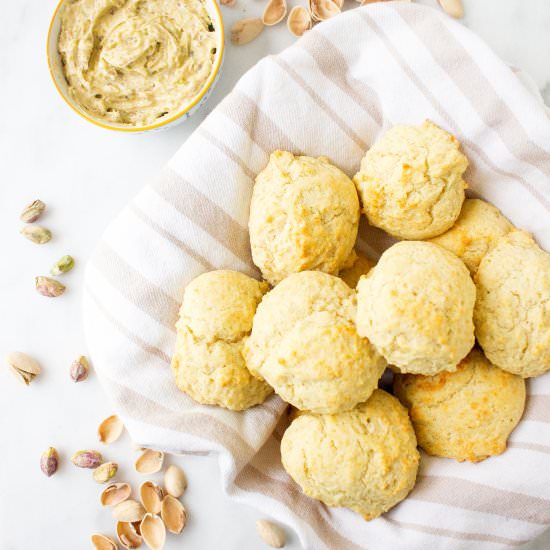 Drop Biscuits with Pistachio Butter - Recipe photo by yestoyolks