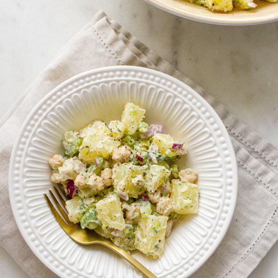 Creamy Chickpea + Potato Salad - Recipe photo by thesimpleveganista