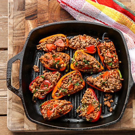 Spanish Stuffed Peppers with Farro - Recipe photo by the food blog