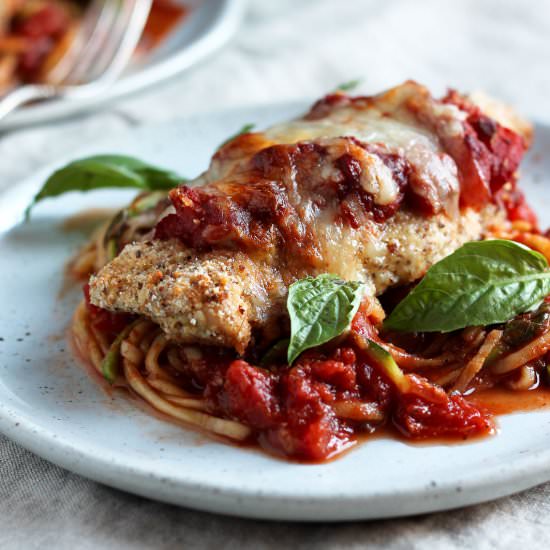 Chicken Parmesan with Zoodles - Recipe photo by ambitiouskitchen
