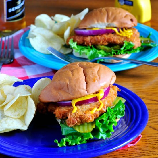 Breaded pork tenderloin sandwich - Recipe photo by Joes Healthy Meals