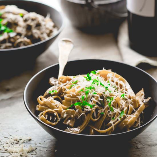 Vegetarian Fettuccine Carbonara - Recipe photo by healthy seasonal recipes