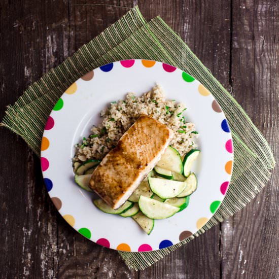 Glazed Salmon with Zucchini - Recipe photo by sidewalkshoes