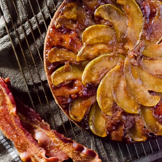 Spiced Apple Bacon Upside Down Cake - Recipe photo by crumbykitchen