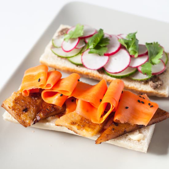 Polenta Bahn Mi Sandwich - Recipe photo by Healthfully Ever After