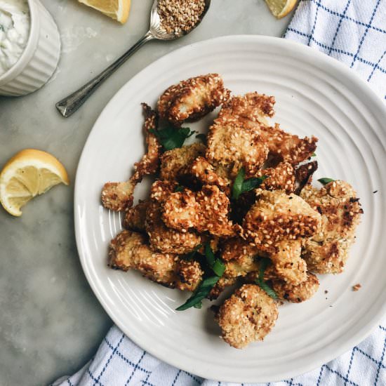 Crispy Coconut + Sesame Cauliflower - Recipe photo by thehealthyhunter