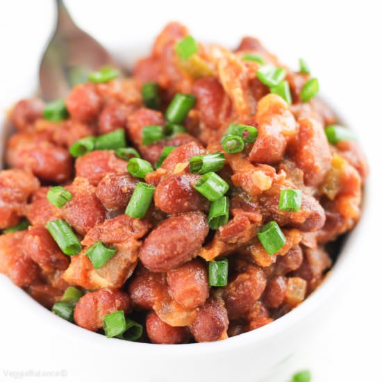 Crockpot Baked Beans - Recipe photo by veggiebalance