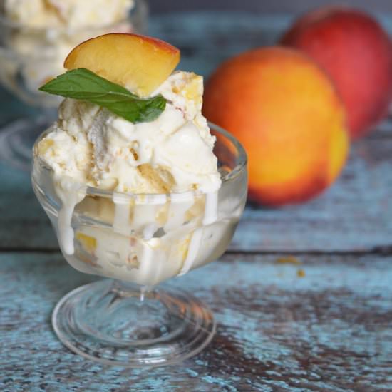 No-churn Peach Mango Ice Cream - Recipe photo by SheSaved