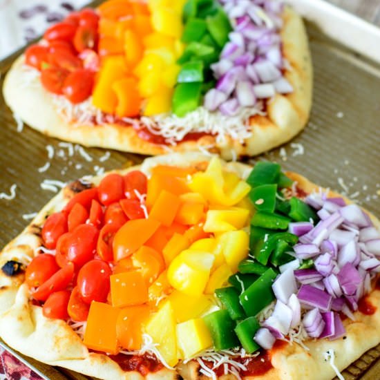 Rainbow Veggie Pizza - Recipe photo by SaltySideDish