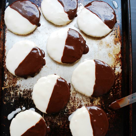 Black & White Cookies (GF, Vegan) - Recipe photo by allergyawesomeness