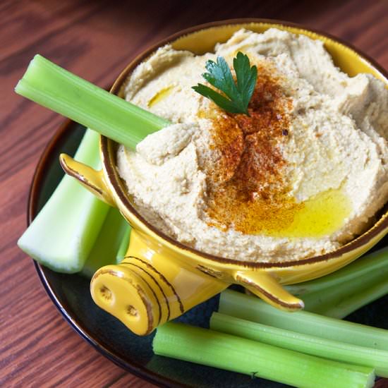 Roasted Garlic Hummus - Recipe photo by the pescetarian and the pig