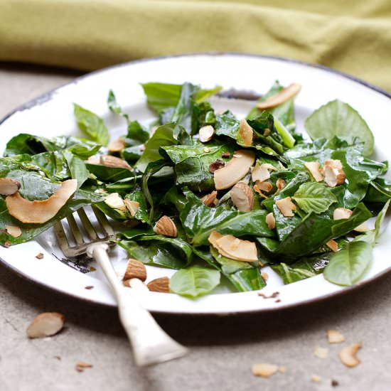 Broccoli Greens w/ Toasted Coconut - Recipe photo by SippitySup